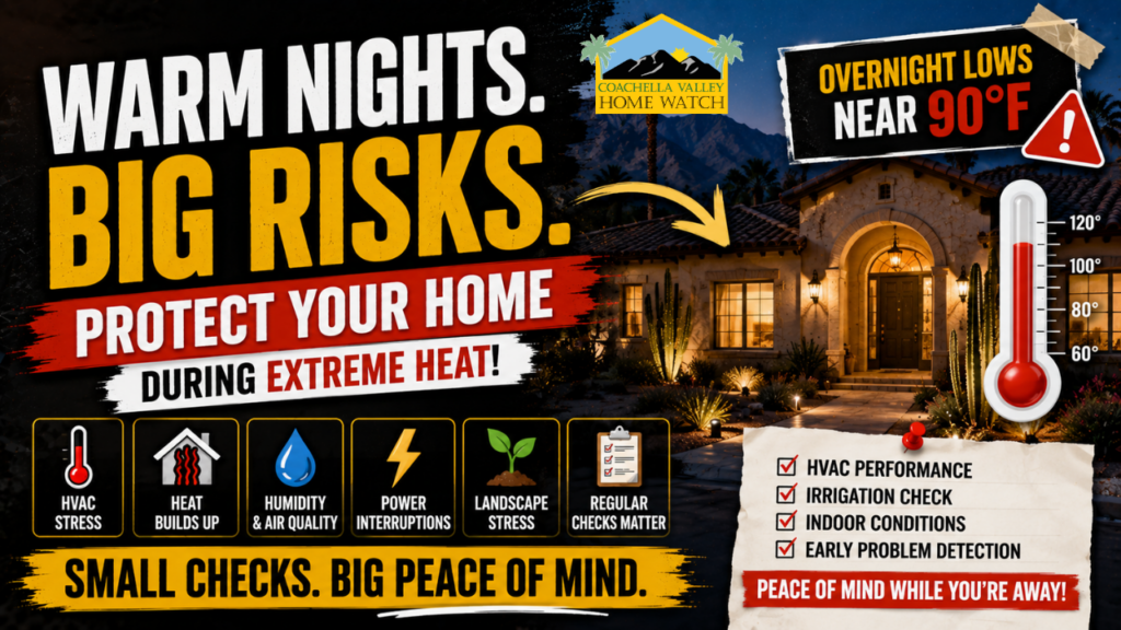 Overnight temperatures affecting a vacant home during an extreme heat warning