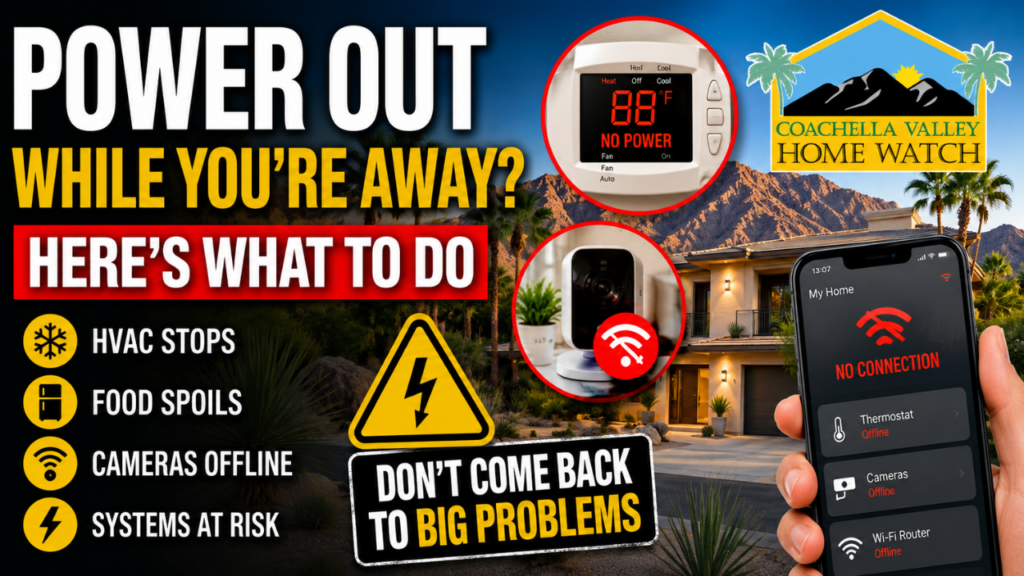 Desert home power outage affecting a luxury vacant home in Palm Desert