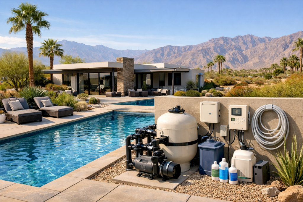 pool equipment alarm while away
